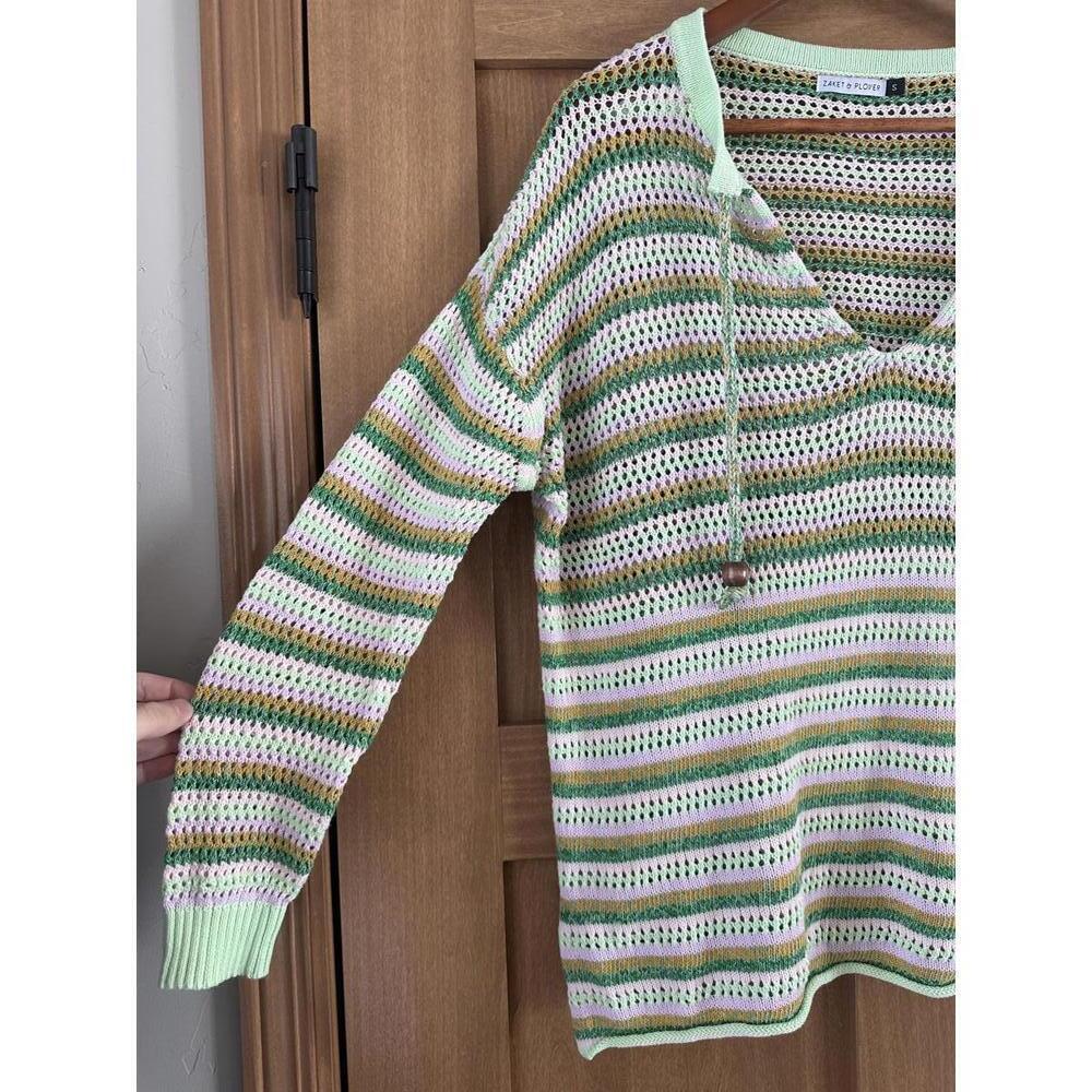 Zaket & Plover Loose Knit Long Sleeve Pullover Multicolor Striped Women’s Small - Picture 2 of 12